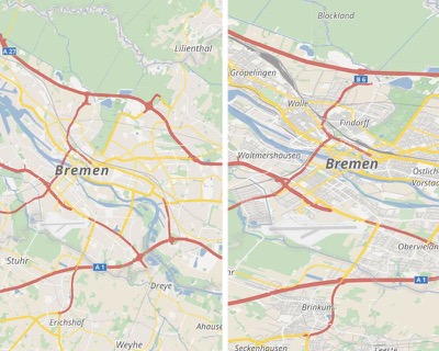 Verschiedene Koordinatensysteme