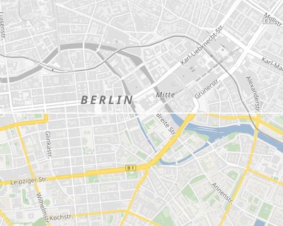 Kartenstile – Standard und Graustufen
